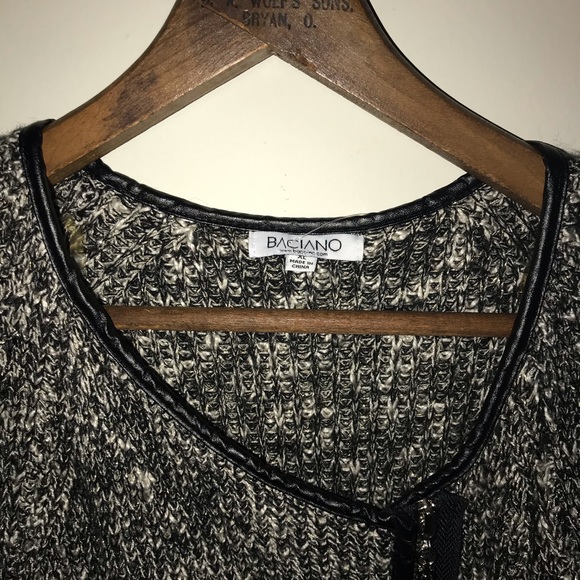 Baciano Zip up cardigan black white silver - Picture 3 of 4